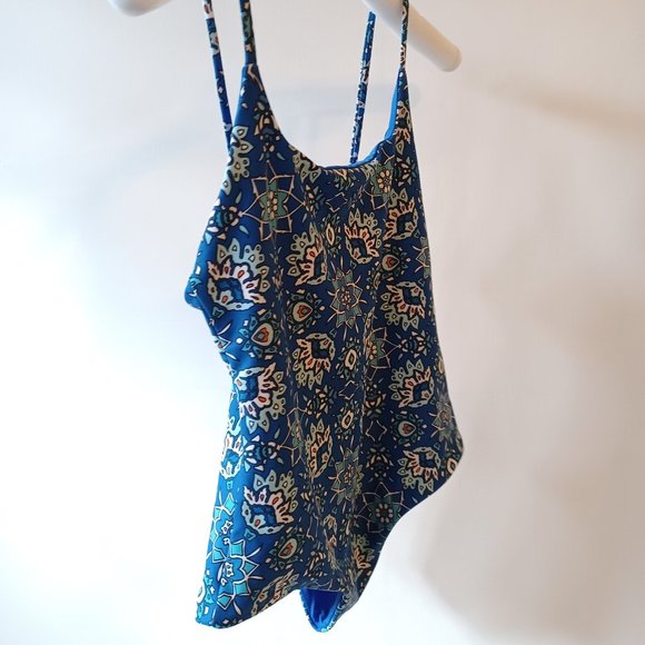 Camp Cove Swim One Piece Swimsuit in Tile Blue - Picture 3 of 8